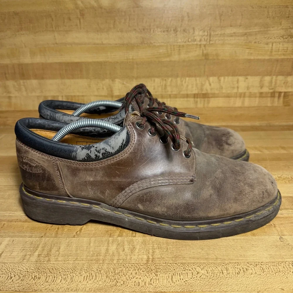 Dr. Martens men's size US 12 Brown Leather Padded Collar Oxford Shoes11849 GV04N